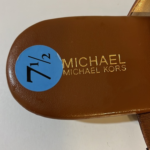 NWOT MICHAEL KORS RAQUEL LEATHER LOGO THONG FLIP FLOP SANDLE SIZE 7.5 - Picture 5 of 7